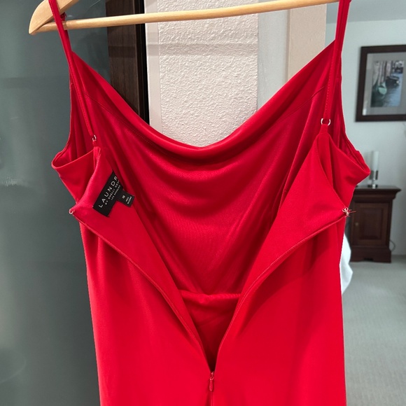 Laundry By Shelli Segal Draped Cocktail Dress - Red Size 10 - Picture 5 of 7